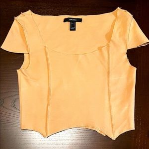 Tan Inside Out Hemmed Crop Top